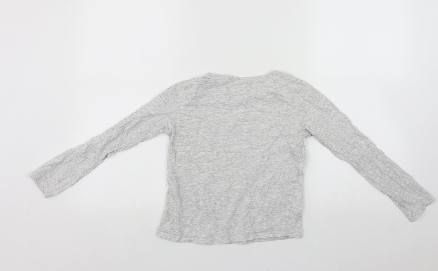Primark Girls Grey  Cotton Basic Casual Size 9-10 Years Round Neck