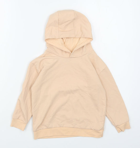 Dunnes Stores Girls Pink  Cotton Pullover Hoodie Size 5-6 Years  Pullover