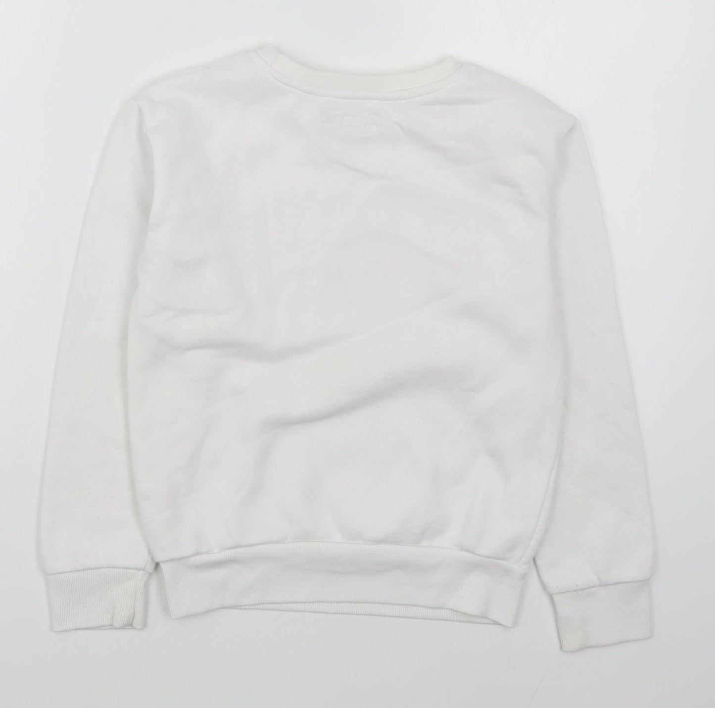 Primark Girls White  Cotton Pullover Sweatshirt Size 9-10 Years  Pullover