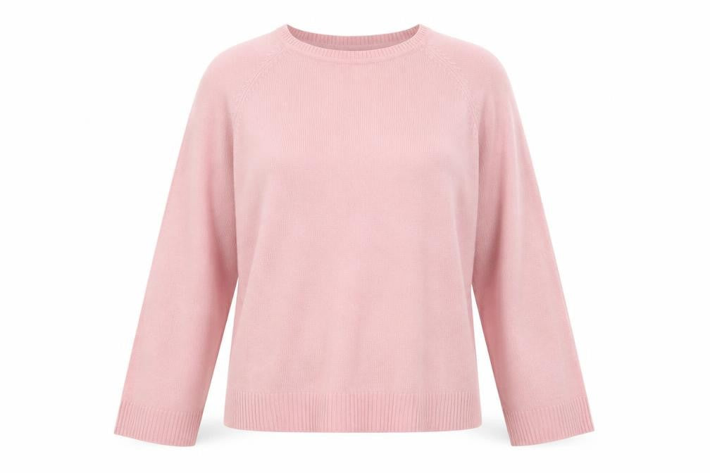 Dunnes Womens Pink Crew Neck  Acrylic Pullover Jumper Size M