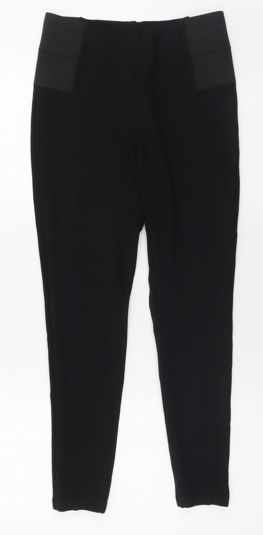 Preworn Womens Black  Polyester Trousers  Size 30 in L28 in Regular