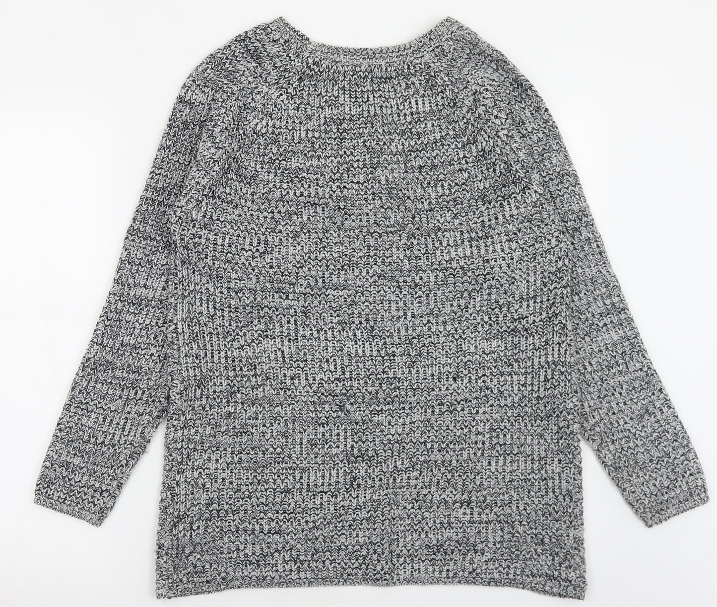 Peacocks Womens Grey Boat Neck  Acrylic Pullover Jumper Size M