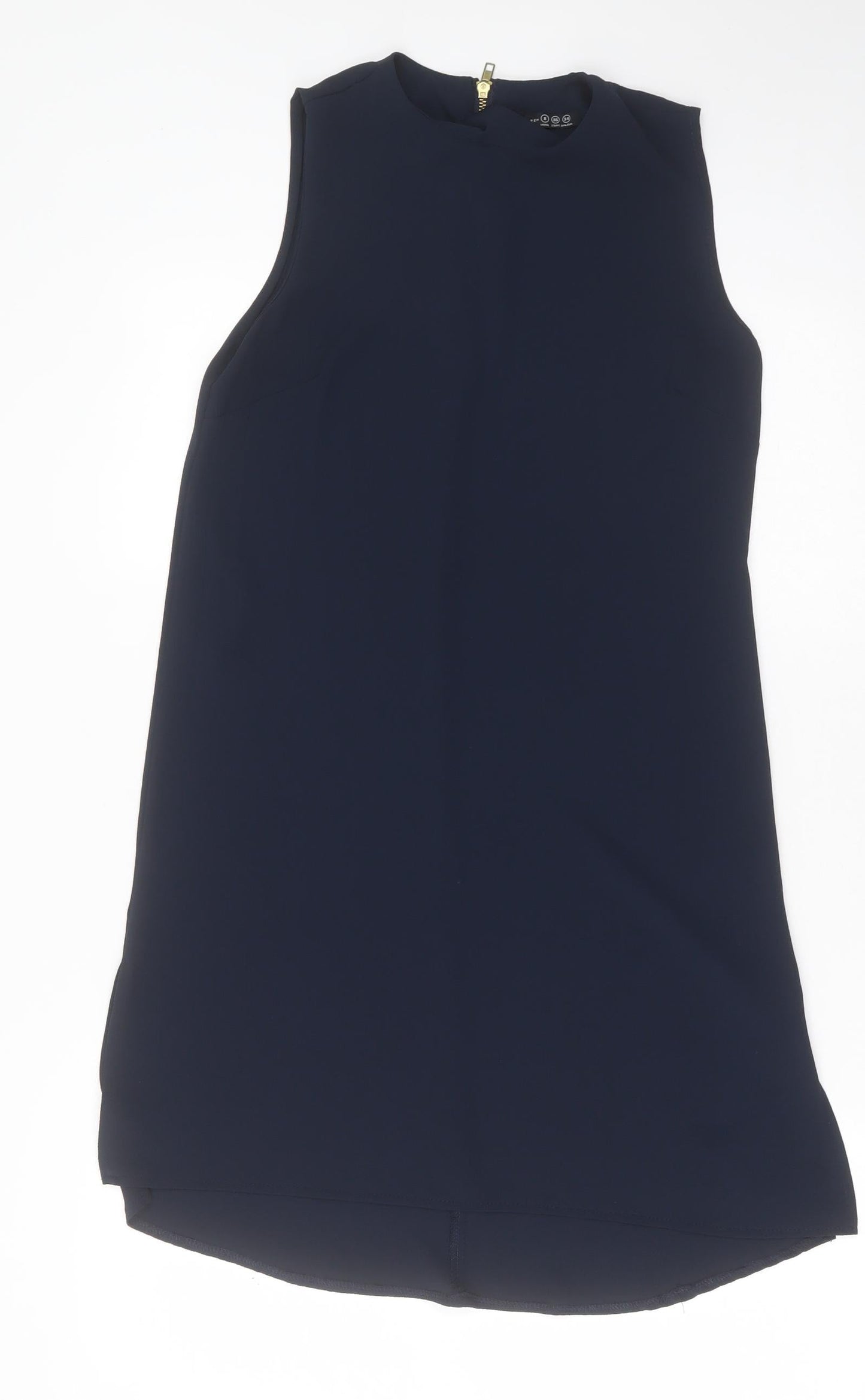 Atmosphere Womens Blue  Polyester A-Line  Size 8  Crew Neck Zip