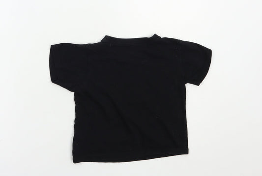 B&M Boys Black  Cotton Pullover T-Shirt Size 5 Years Crew Neck Pullover - Game On