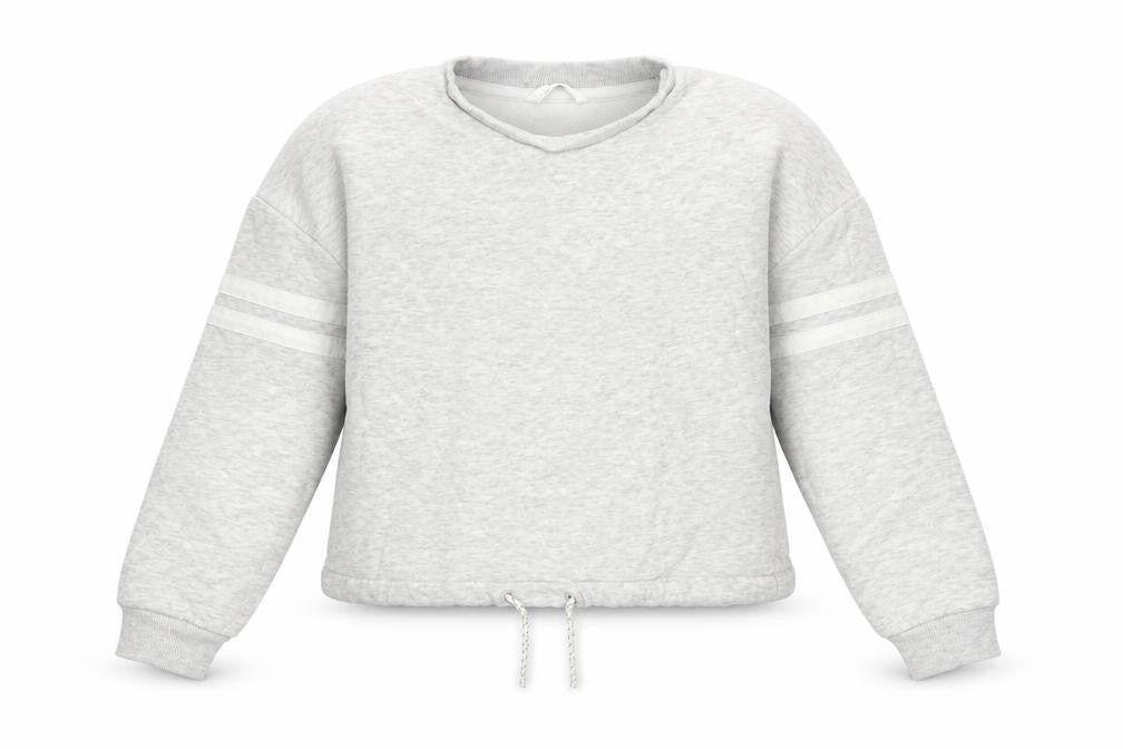 Marks and Spencer Girls Grey Striped Cotton Pullover Sweatshirt Size 11-12 Years  Pullover