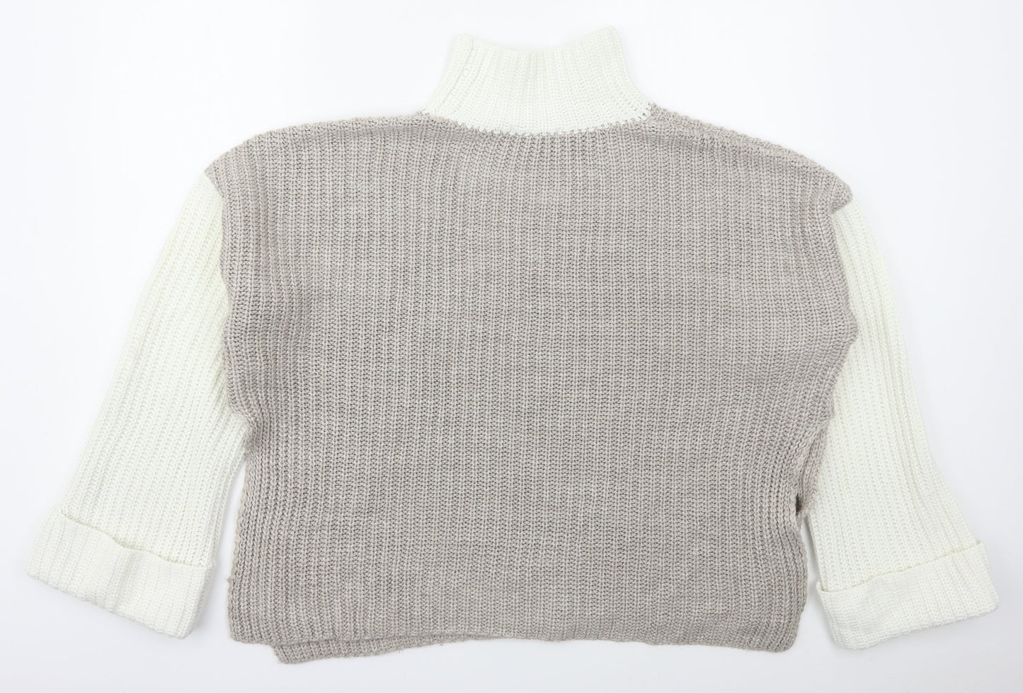 Nakd Womens Grey High Neck  Acrylic Pullover Jumper Size S