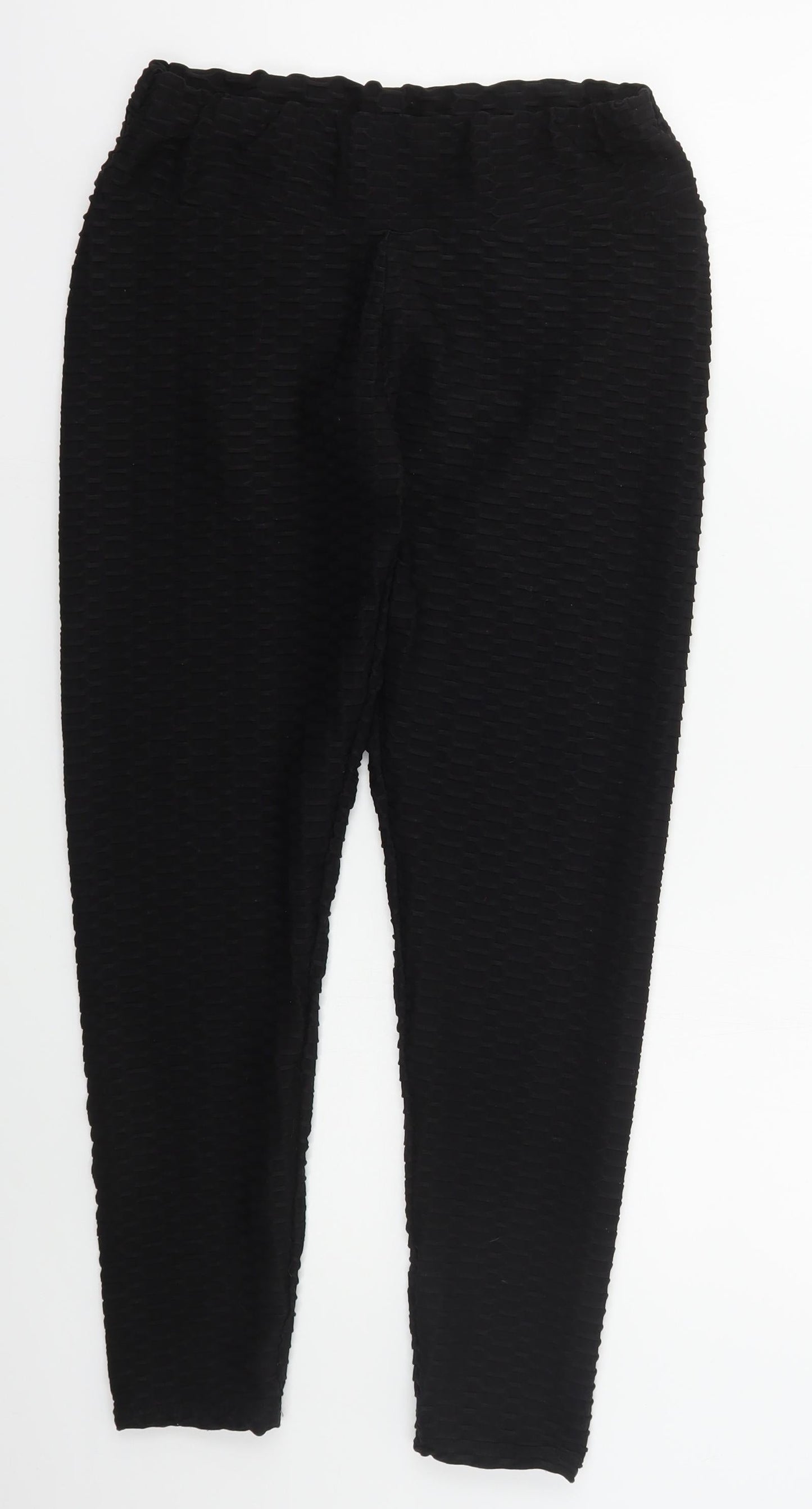 Preworn Womens Black  Polyester Compression Leggings Size 30 in L25 in Regular
