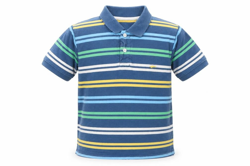 Dunnes Boys Blue Striped Cotton Basic Polo Size 5 Years Collared Pullover