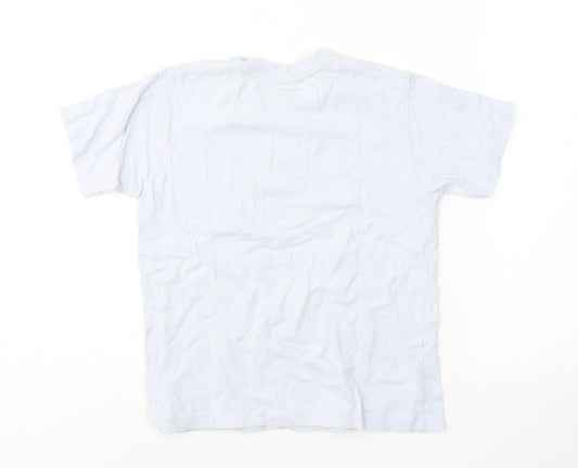 NEXT Boys Blue  Cotton Basic T-Shirt Size 7 Years Round Neck Pullover - Monkey skater dude
