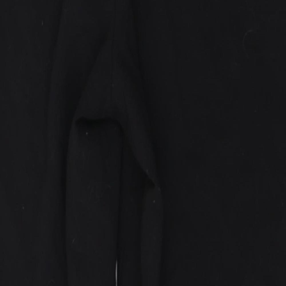 Papaya Womens Black  Polyester Trousers  Size 14 L28 in Regular Button