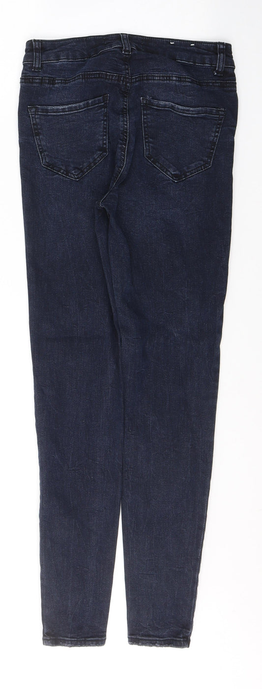 New Look Womens Black  Cotton Skinny Jeans Size 8 L29 in Slim Button
