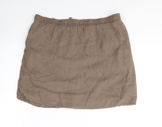 friday's project Womens Brown Geometric Cotton Swing Skirt Size S   Tie