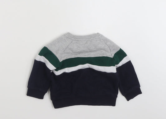 Primark Boys Multicoloured Colourblock Cotton Pullover Sweatshirt Size 2-3 Years  Pullover