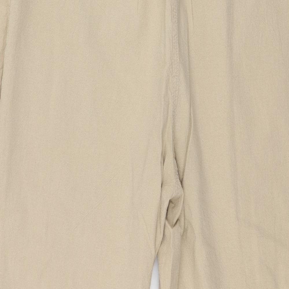 Bonmarche Womens Brown  Cotton Trousers  Size S L22 in Regular  - mark on top band of trousers