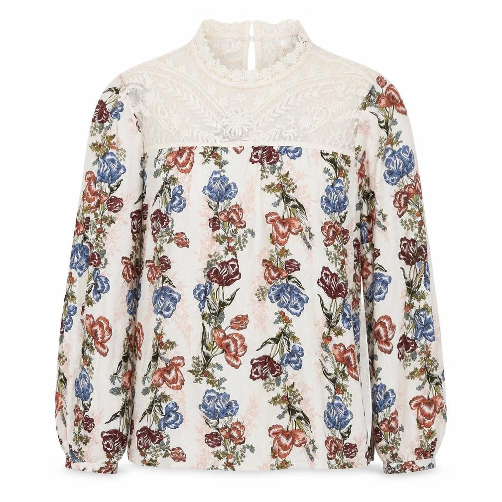 Marks and Spencer Womens Multicoloured Floral Viscose Basic Blouse Size 10 High Neck