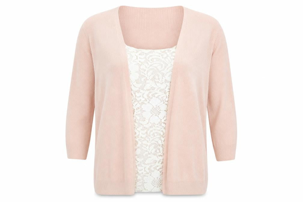 Marks and Spencer Womens Pink Round Neck  Acrylic Cardigan Jumper Size 12