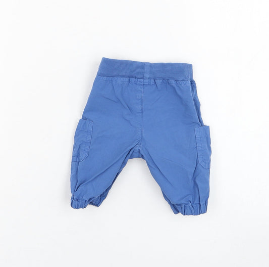 United Colors of Benetton Boys Blue  Cotton Track Pants Trousers Size 0-3 Months  Pullover