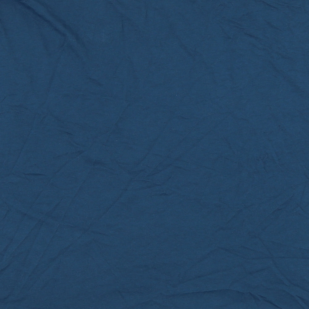 marksd Womens Blue  Cotton Basic T-Shirt Size 16 Round Neck - Happy, Loungewear