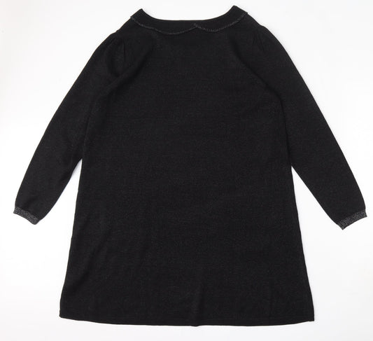 Wallis Womens Black  Acrylic Trapeze & Swing  Size L  Round Neck