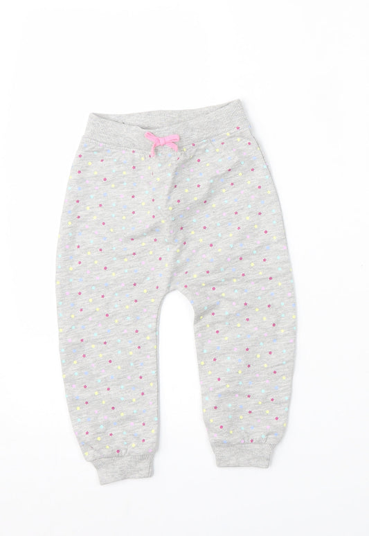 Matalan Boys Grey Geometric Cotton Jogger Trousers Size 12-18 Months