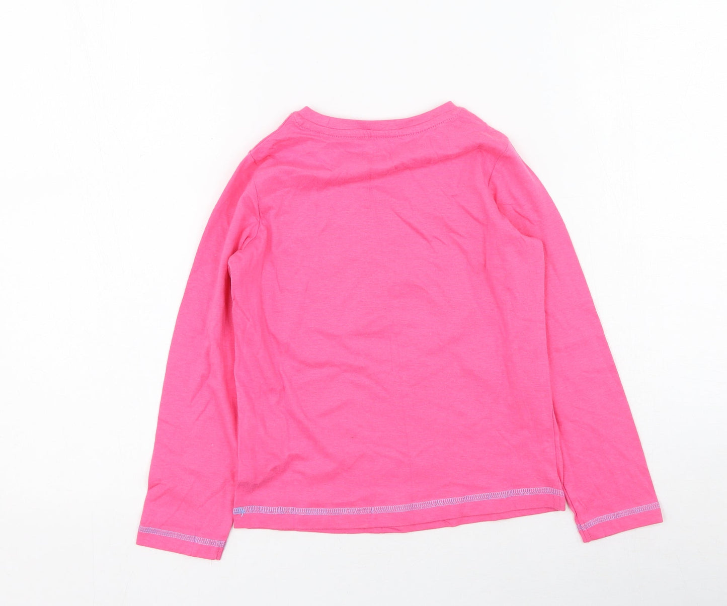 Studio Girls Pink  Cotton Basic Casual Size 5-6 Years Round Neck  - Unicorn