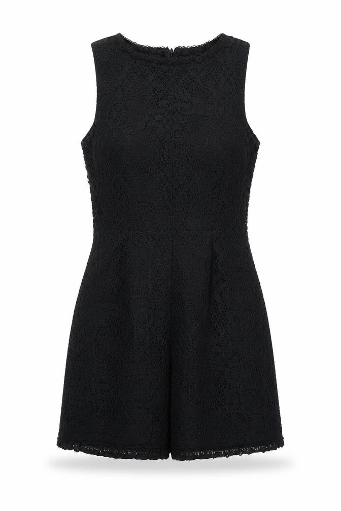 Topshop Womens Black  Cotton Fit & Flare  Size 10  Round Neck