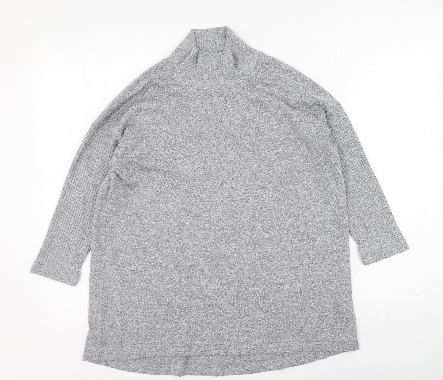 Marks and Spencer Womens Grey High Neck  Polyester Pullover Jumper Size 10