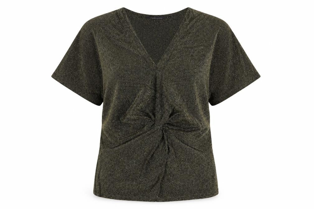 Marks and Spencer Womens Gold  Polyamide Basic Blouse Size S V-Neck