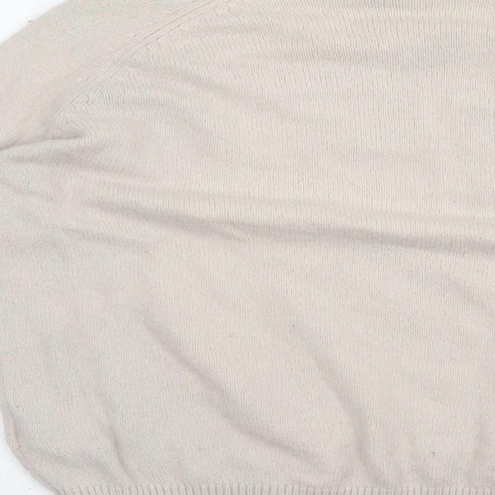 H&M Womens Beige Crew Neck  Polyamide Pullover Jumper Size M