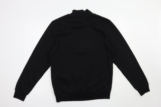 Studio Mens Black  Polyester Full Zip Hoodie Size S