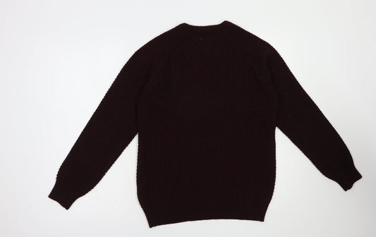 Cedarwood State Mens Purple Crew Neck  Acrylic Pullover Jumper Size S