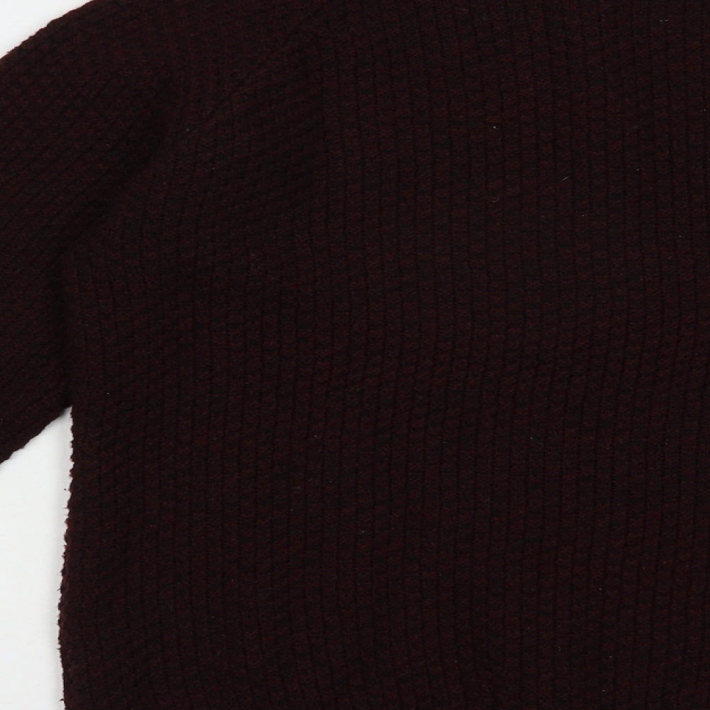Cedarwood State Mens Purple Crew Neck  Acrylic Pullover Jumper Size S