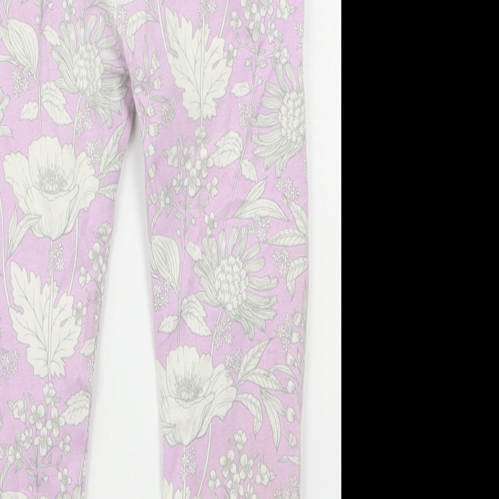 Gap Girls Purple Floral Cotton Carrot Trousers Size 3 Years  Regular