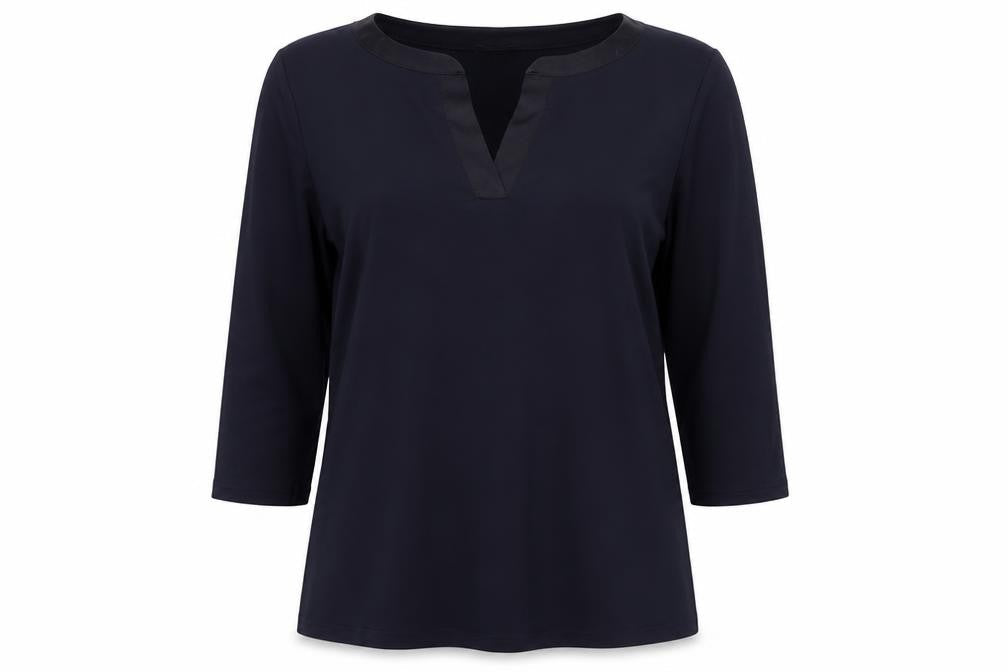 Rob Womens Blue  Viscose Basic Blouse Size 12 V-Neck