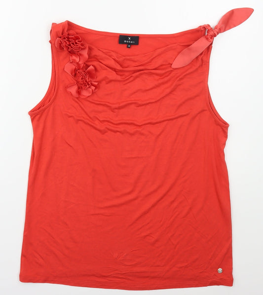 monari Womens Red  Viscose Basic Tank Size M Cowl Neck