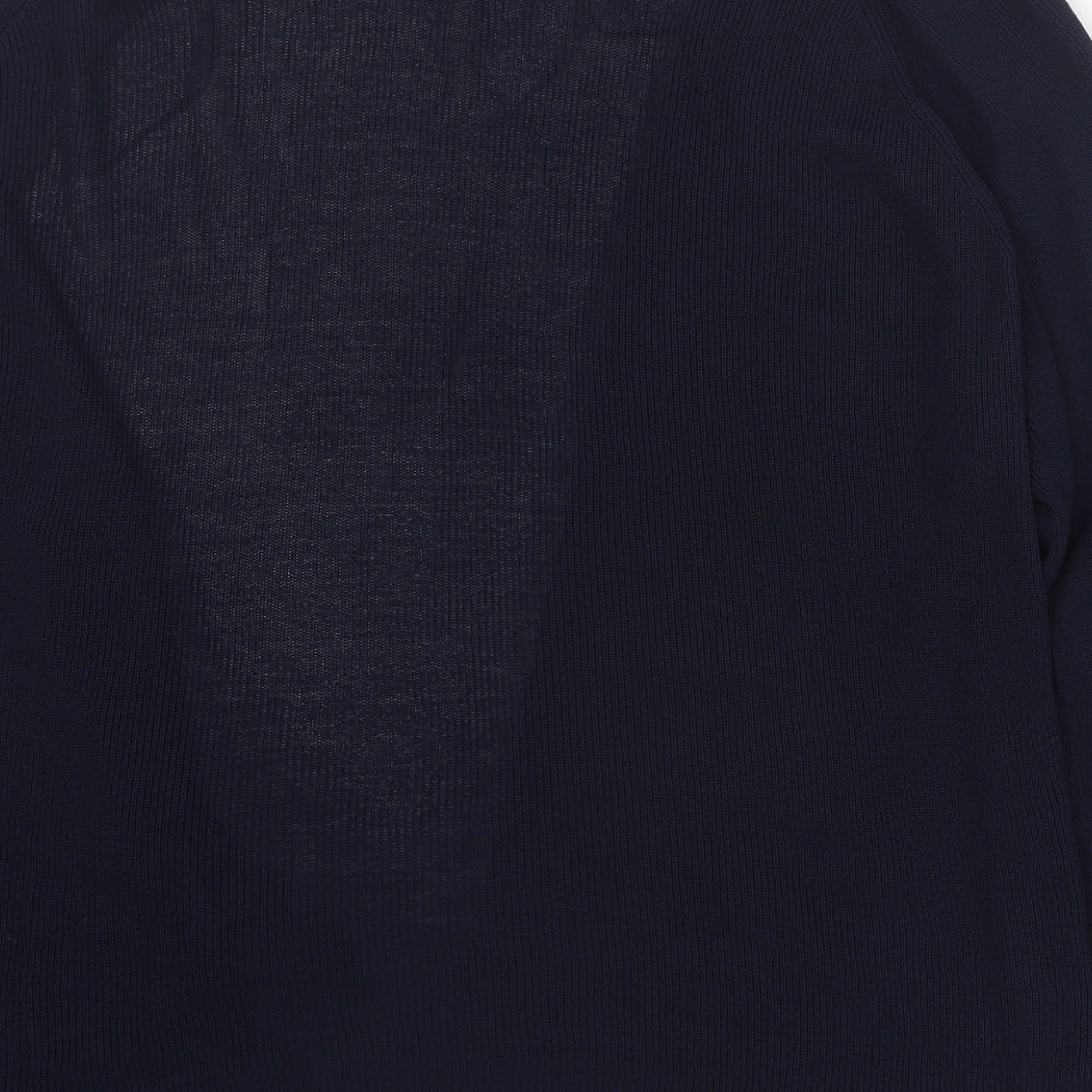 Gallery Womens Blue V-Neck  Viscose Cardigan Jumper Size L