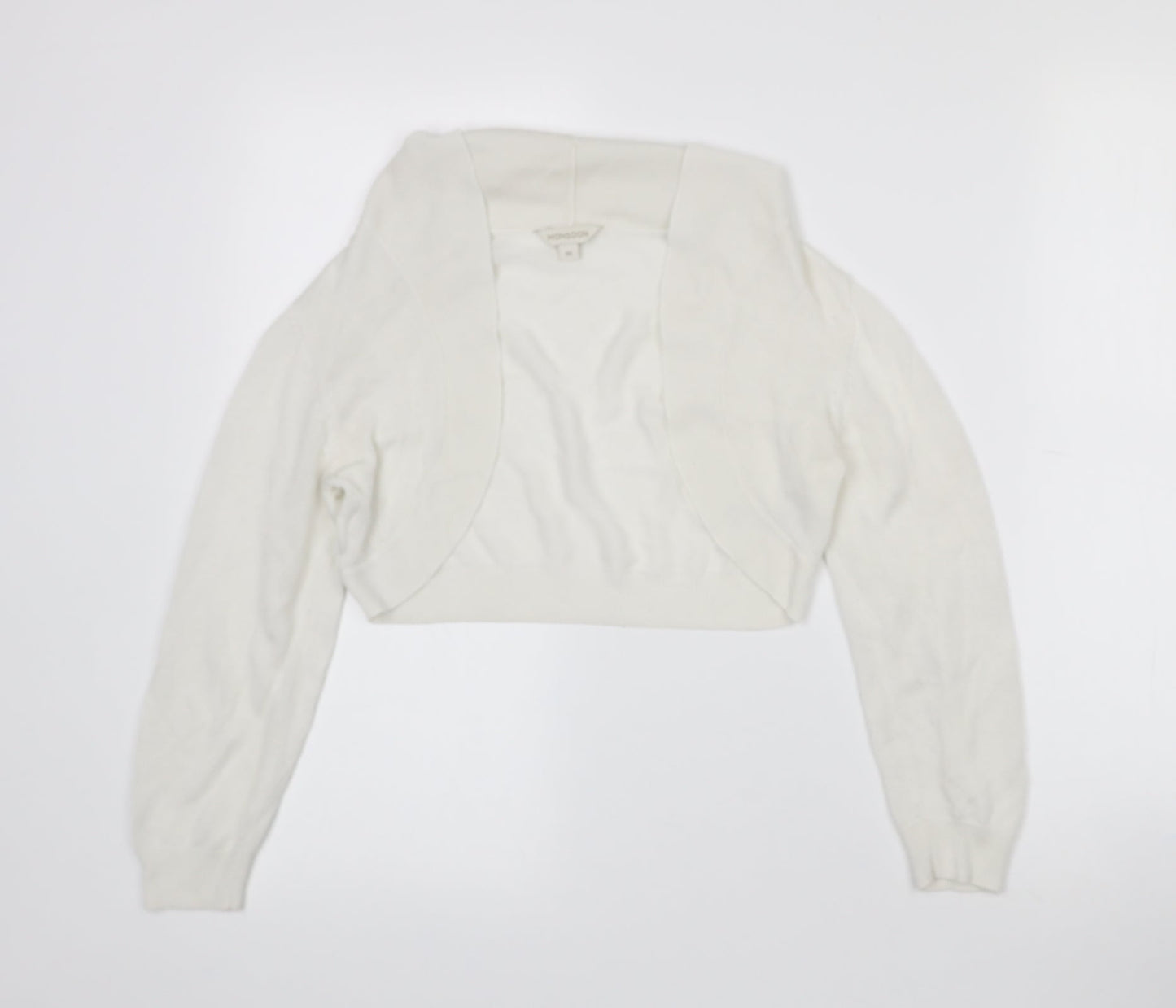 Monsoon Womens White Collared  Viscose Cape Jumper Size M