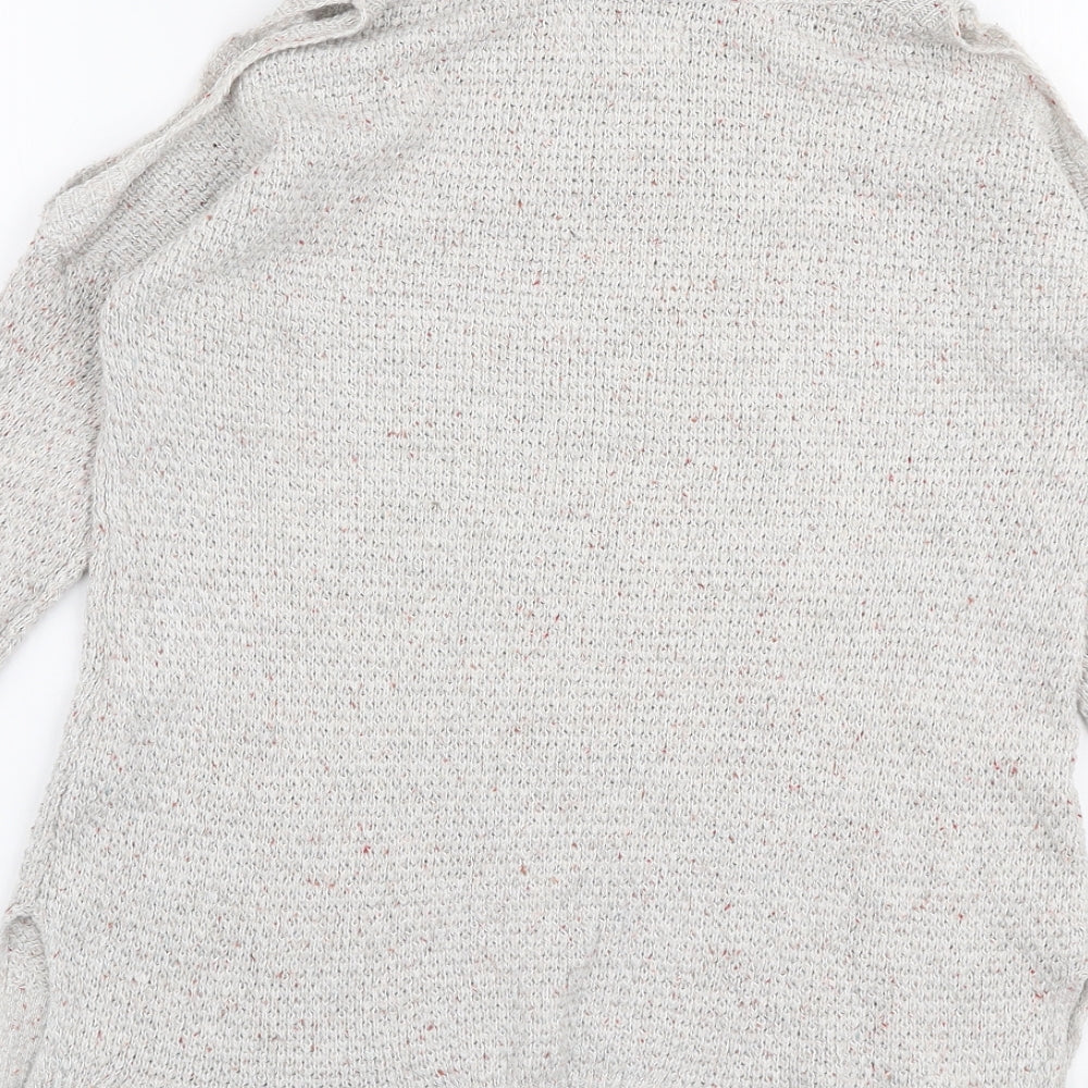 Hollister Womens Beige Roll Neck  Cotton Pullover Jumper Size XS   - Cold shoulder