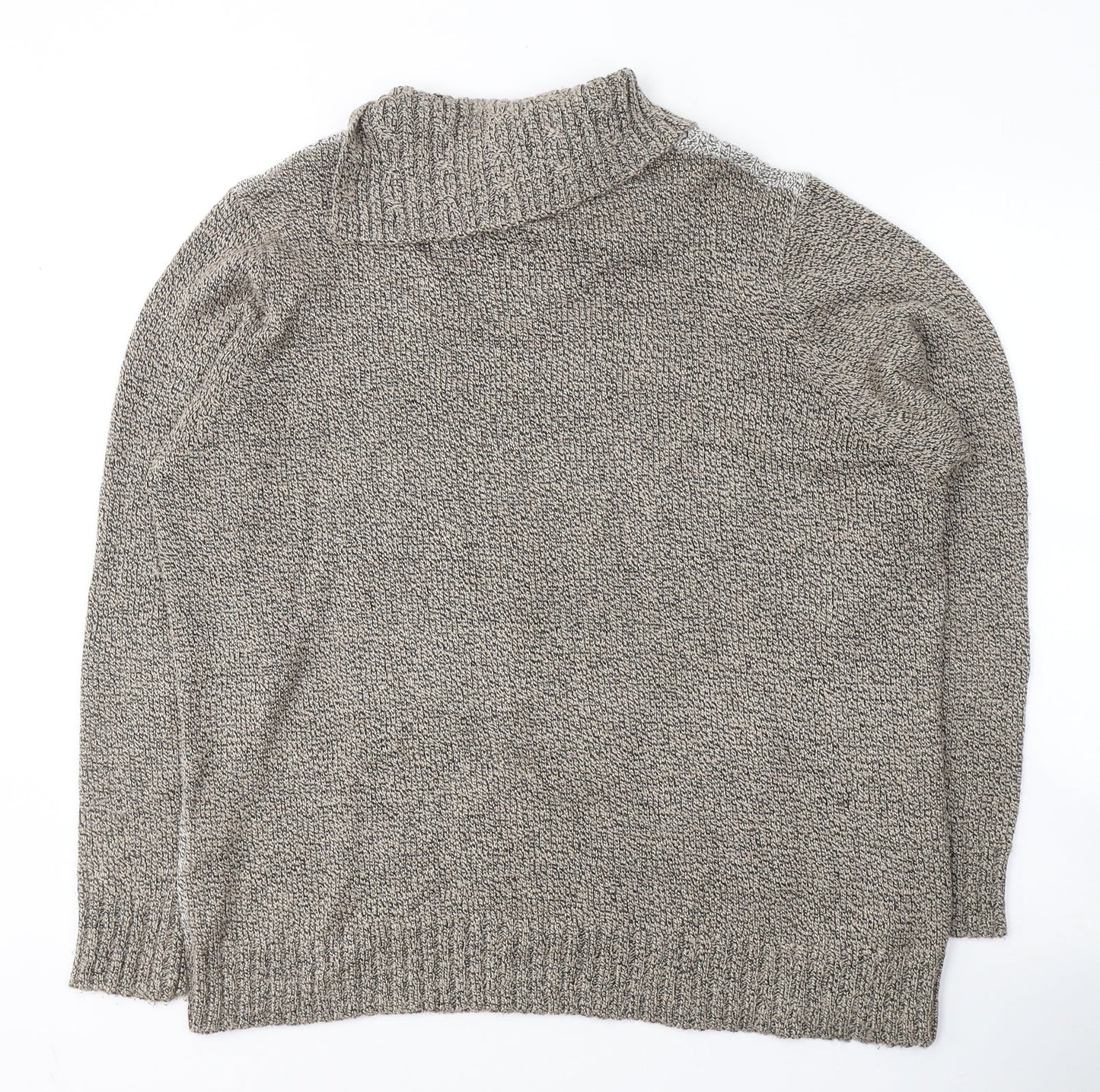Bonmarché Womens Beige Roll Neck  Acrylic Pullover Jumper Size XL