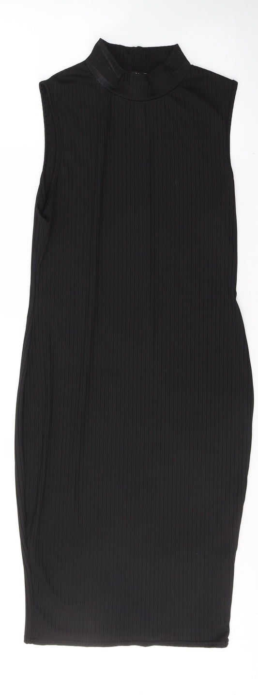 Nasty Gal Womens Black  Polyester Pencil Dress  Size 10  Round Neck Pullover