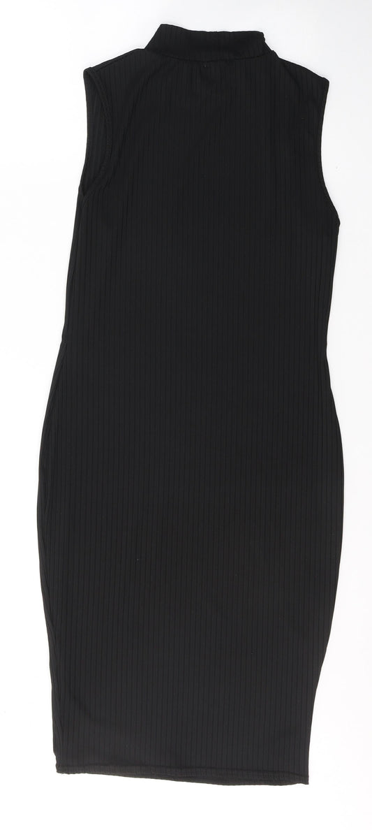 Nasty Gal Womens Black  Polyester Pencil Dress  Size 10  Round Neck Pullover