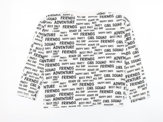 Dunnes Stores Girls White  Cotton Pullover Sweatshirt Size 10 Years  Pullover - Slogan