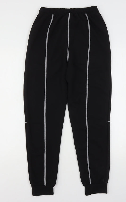 Shien  Womens Black  Polyester Sweatpants Trousers Size S L28 in Regular Drawstring