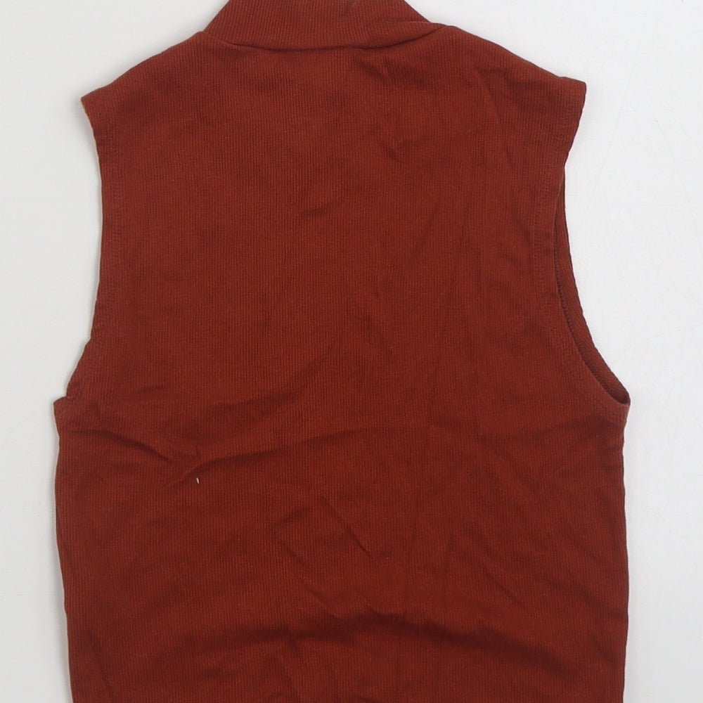 Topshop Womens Brown  Cotton Pullover Sweatshirt Size 6  Pullover