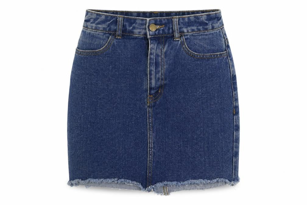 Forever 21 Womens Blue  Cotton Mini Skirt Size S   Zip