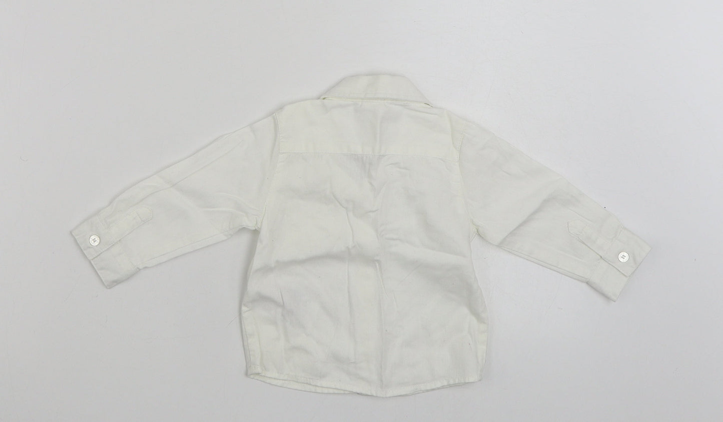 name it Girls White  100% Cotton Basic Button-Up Size 3-6 Months Collared Button - Size 4-6 Months