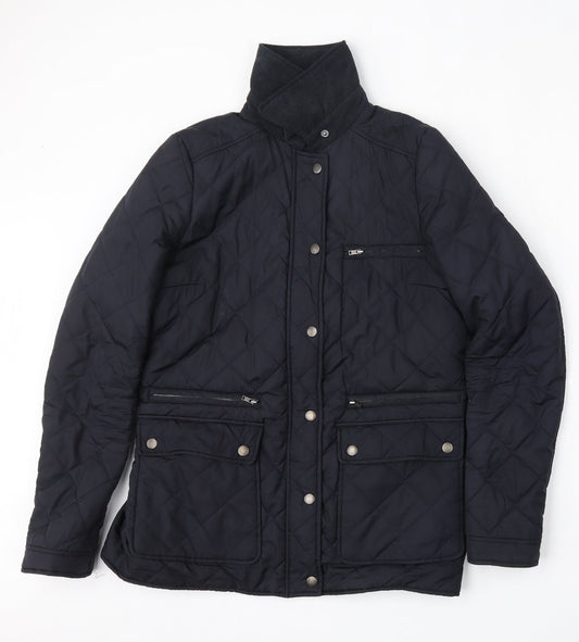 Dorothy Perkins Womens Blue Argyle/Diamond  Quilted Jacket Size 10