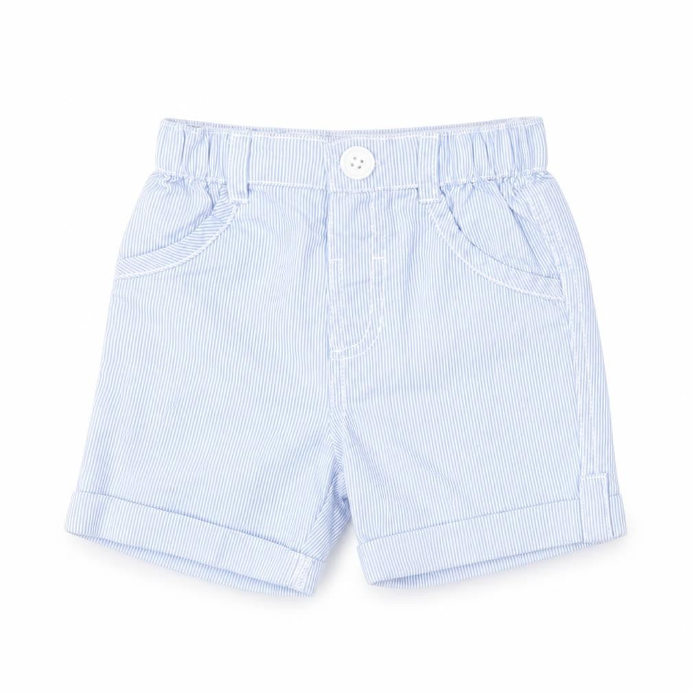 George Girls Blue Striped Cotton Cropped Trousers Size 6-9 Months  Button