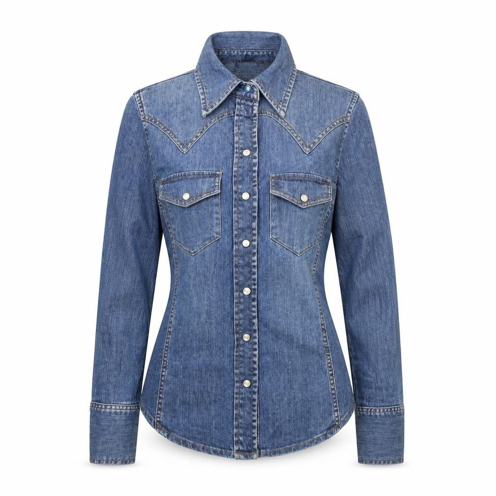 Gap Womens Blue  Cotton Basic Button-Up Size 2XS Collared