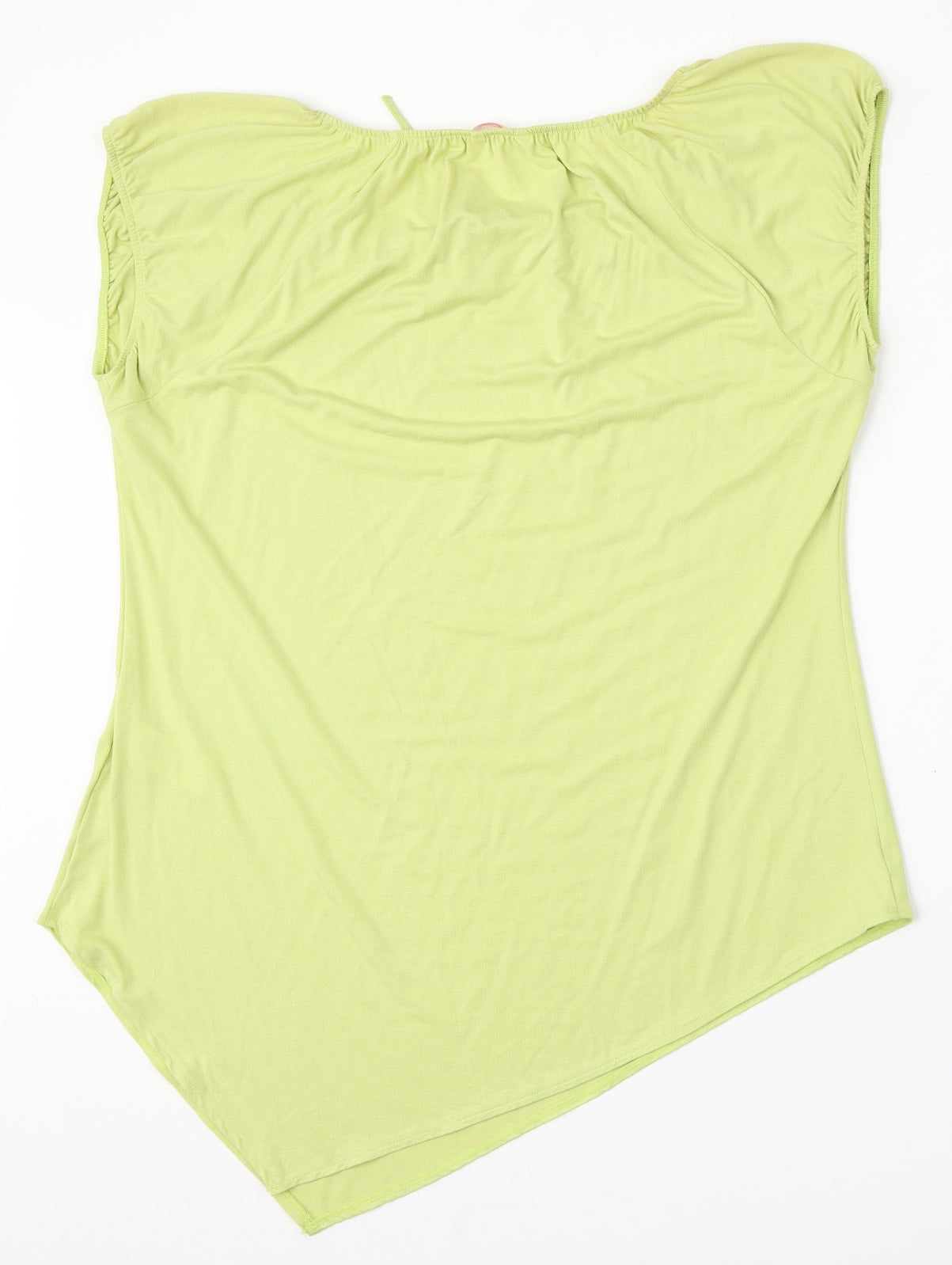 Marks and Spencer Womens Green  Viscose Basic Blouse Size 14 Round Neck
